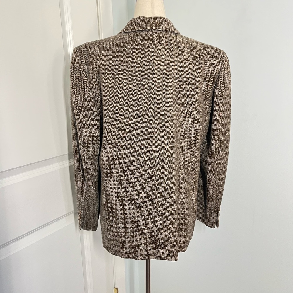 Pendleton 100% virgin wool vintage brown herringbone jacket size Petite … - Picture 10 of 12